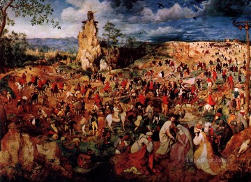  Pie Obras - La Procesión al Calvario del campesino renacentista flamenco Pieter Bruegel el Viejo